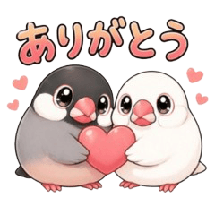 もちもち文鳥スタンプ（日常会話）
