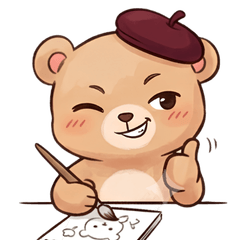 絵描きクマのぼやきスタンプ