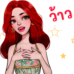 Facety Lady red hair.