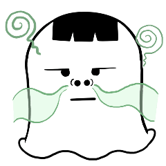 Ghost with bangs sticker