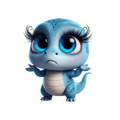 おもしろドラゴンのんきに笑う