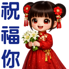 Cute and sweet girl- greeting stickers