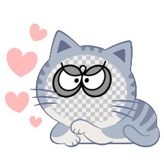 使える！キモカワ目だけのネコスタンプ5