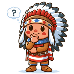 カラフルなアメリカ先住民カートゥーンステ