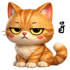 That orange cat is so stiff!