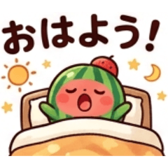 夏のすいかちゃんの毎日スタンプ