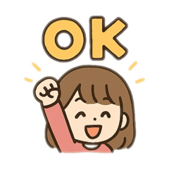 毎日使える女の子のスタンプ（シンプル）