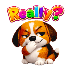 Cute 3D Puppy English Stickers