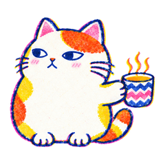 無表情の気づかい三毛猫