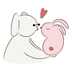 Cotton dog and bunny friend