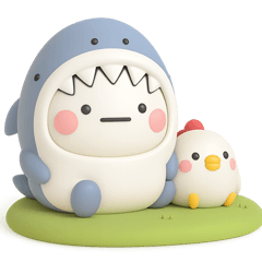 ず～っと使える♡さめの着ぐるみのスタンプ