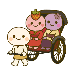 しろだんごのなかまたちのりものスタンプ