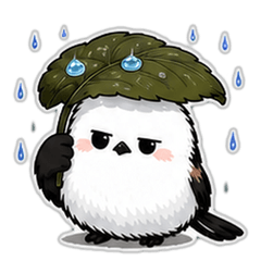 怒りのシマエナガ　紫陽花編