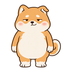 半目でダジャレるぽっこり柴犬