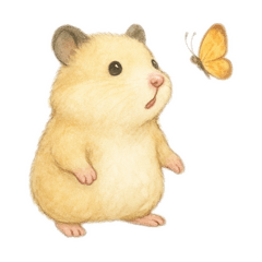 水彩風ハムスターのスタンプ2