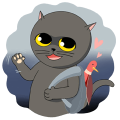 Saward cat and the Bird doll.