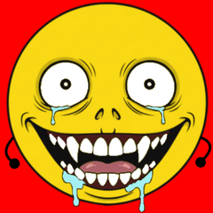 情緒不安定な変顔の子