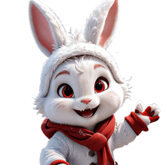 もこもこ冬うさぎ