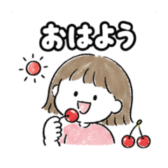 Cherry Girl Doodle Stickers