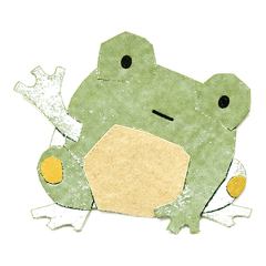 きりはり紙のカエル