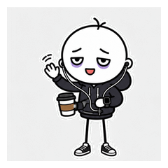 Sleepy Hoodie Developer Stickman