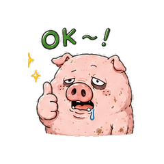 かなりぶさいくなブタ