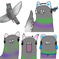 ネコミミが好きな鳩　文字少なめ