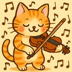 バイオリンを弾くネコ