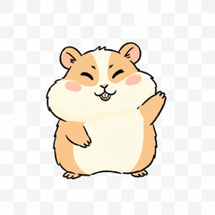 Fluffy Hamster Thank You Stickers