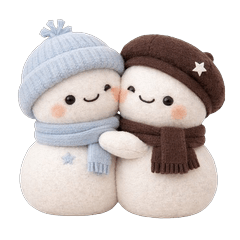 なかよしスノーマンの冬スタンプ