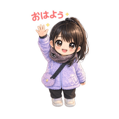 ほっこりちびガールスタンプ