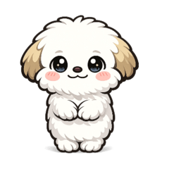 ふわふわ白い子犬