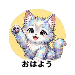 キラキラメインクーンカノジョ恋人スタンプ