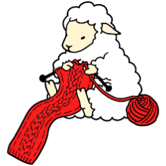 編み物をするヒツジ