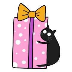 Black cat and New Year, Christmas