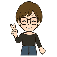 MIYABI メガネ女子スタンプ（透過版）