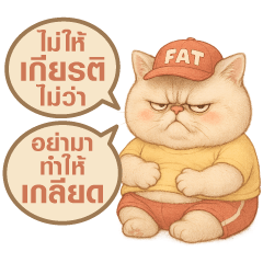 Angry Fat Cat in Office