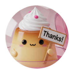 ホイップクリームプリンちゃん(丸型)