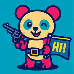 Panda with Toy Guns