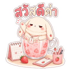 Strawberry Bunny Office Life
