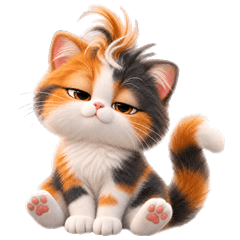 寝癖のままで返信します。三毛猫