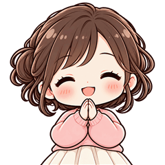 可愛い女の子の動くスタンプ