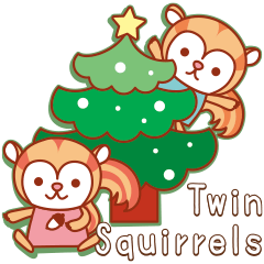 「Twin Squirrels」冬も元気な子リスたち