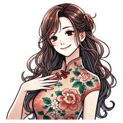 Romantic Girl Greetings Sticker