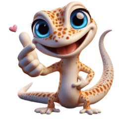 かわいいヤモリのリアクション