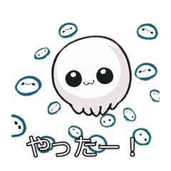 ふわふわクラゲの顔スタンプ