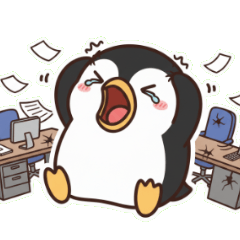 疲れ切ったぐうたらペンギン