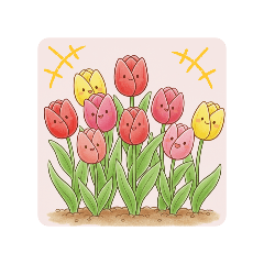 使える！春の草花・やさしい無言スタンプ