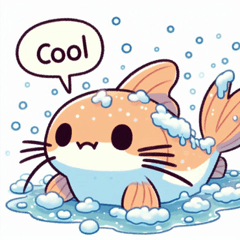 雪の中のナマズスタンプ@SFW