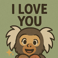 マーモセットのぎゅっとハート